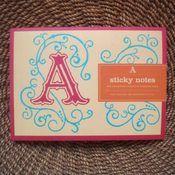 Galison Other - GALISON Decorative Monogram "A" Sticky Notes Pack